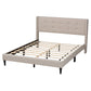 Casol Platform Bed - Mid-Century Modern Transitional Beige Fabric Upholstered