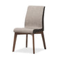 Kimberly Dining Set Mid-Century Modern Beige and Brown Fabric 5-Piece