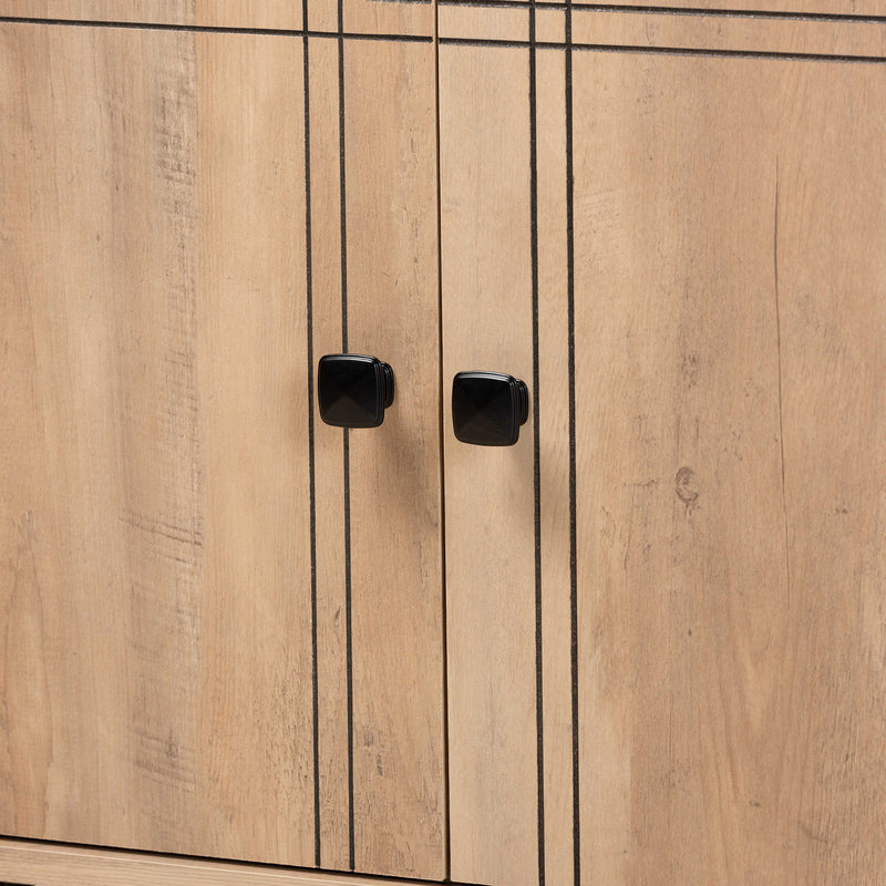 Patterson Kitchen Storage Cabinet Modern Oak Brown Finish with 1 Drawer for an Organized Space