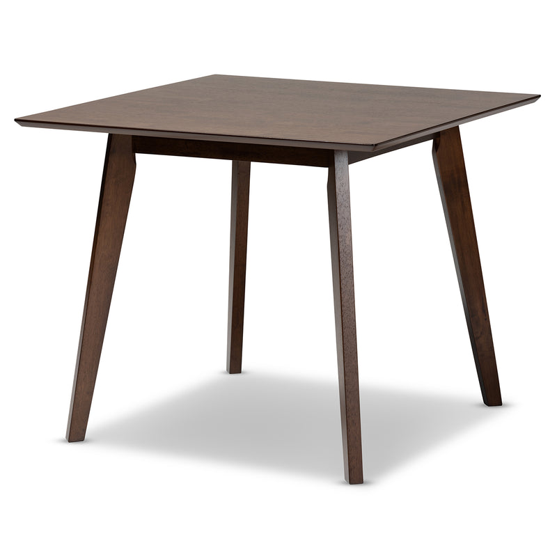 Pernille Modern Transitional Square Wood Dining Table with Walnut Finish for a Stylish Dining Room