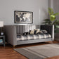 Oksana Daybed - Modern Contemporary Glam and Luxe Light Grey Velvet Fabric Upholstered with Gold Finish