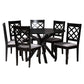 Jana Dining Set Modern Grey Fabric and Espresso Brown Finished Wood 7-Piece