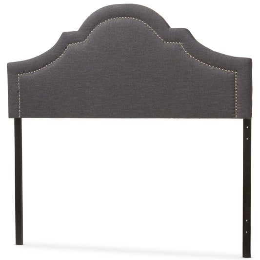 Rita Headboard - Modern and Contemporary Dark Grey Fabric Upholstered