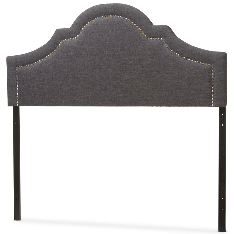 Rita Headboard - Modern and Contemporary Dark Grey Fabric Upholstered