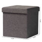 Palmer Storage Ottoman Modern Dark Grey Fabric Upholstered Wood Design with Hidden Storage Compartment