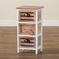 Palta Storage Unit Modern Two-Tone Wood Design with 3 Drawers in White and Oak Brown Finish for Stylish Organization