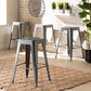 Horton Counter Stool Set Modern and Contemporary Industrial Black Finished Metal 4-Piece