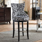 Peace Bar Stool - Modern Zebra-Print Fabric Upholstered Design with Metal Footrest for Stylish Seating