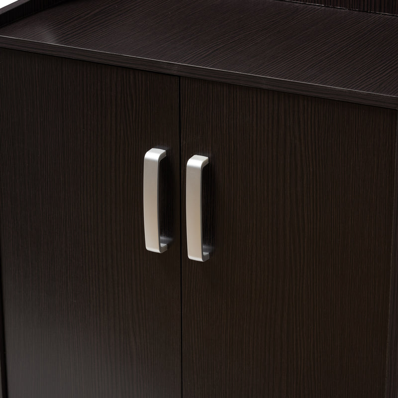 Verdell Shoe Cabinet Modern Contemporary Wenge Brown Finish for Stylish Storage Solutions