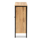 Vander Shoe Storage Cabinet Modern Contemporary Design Oak Brown Wood Black Metal 1 Door Organized Footwear Storage