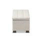 Roanoke Ottoman Modern and Contemporary Beige Fabric Upholstered Grid-Tufting Storage Bench