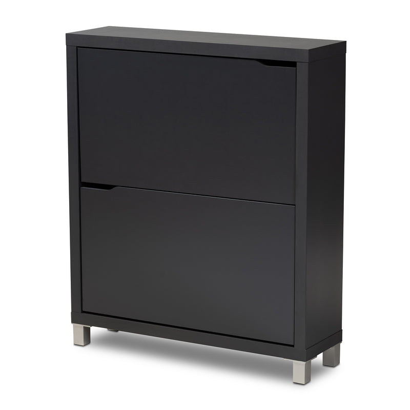 Simms Shoe Cabinet Dark Brown Modern