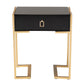 Luna End Table - Contemporary Glam Design with Black Wood and Gold Metal Accents