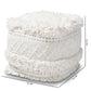 Curlew Pouf Ottoman Moroccan Inspired Ivory Handwoven Cotton