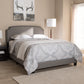 Odette Bed - Modern and Contemporary Light Beige Fabric Upholstered