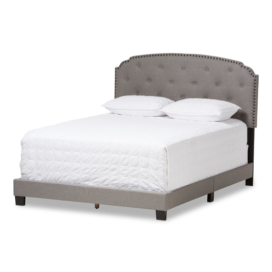 Lexi Queen Size Bed - Modern Light Grey Fabric Upholstered Design for Stylish Bedrooms