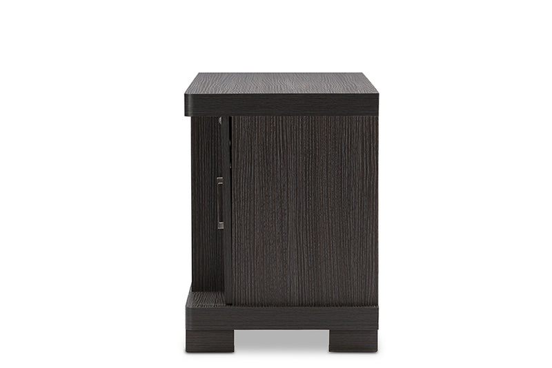 Viveka TV Cabinet 47-Inch Greyish Dark Brown Wood with 2 Doors