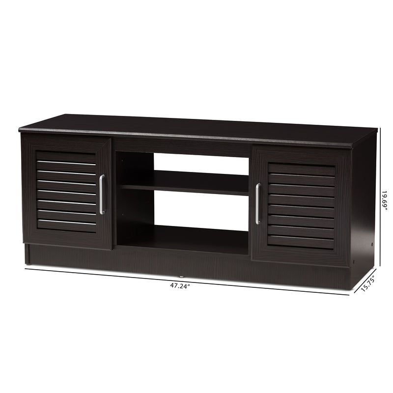 Gianna TV Stand Modern Contemporary Wenge Brown Finished Entertainment Center with Storage Solutions