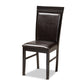 Nada Modern Dining Set 5-Piece Dark Brown Faux Leather Upholstered and Finished Wood Furniture for Stylish Dining Rooms