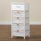 Madelia Storage Unit Modern White Finished Wood with 1 Drawer for Organized Living and Stylish Home Décor