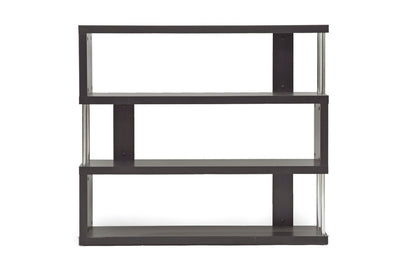 Barnes Bookcase Dark Brown Three-Shelf Modern