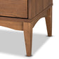 Landis Mid-Century Modern Nightstand Ash Walnut Finished Wood with 2 Drawers for Stylish Bedroom Storage