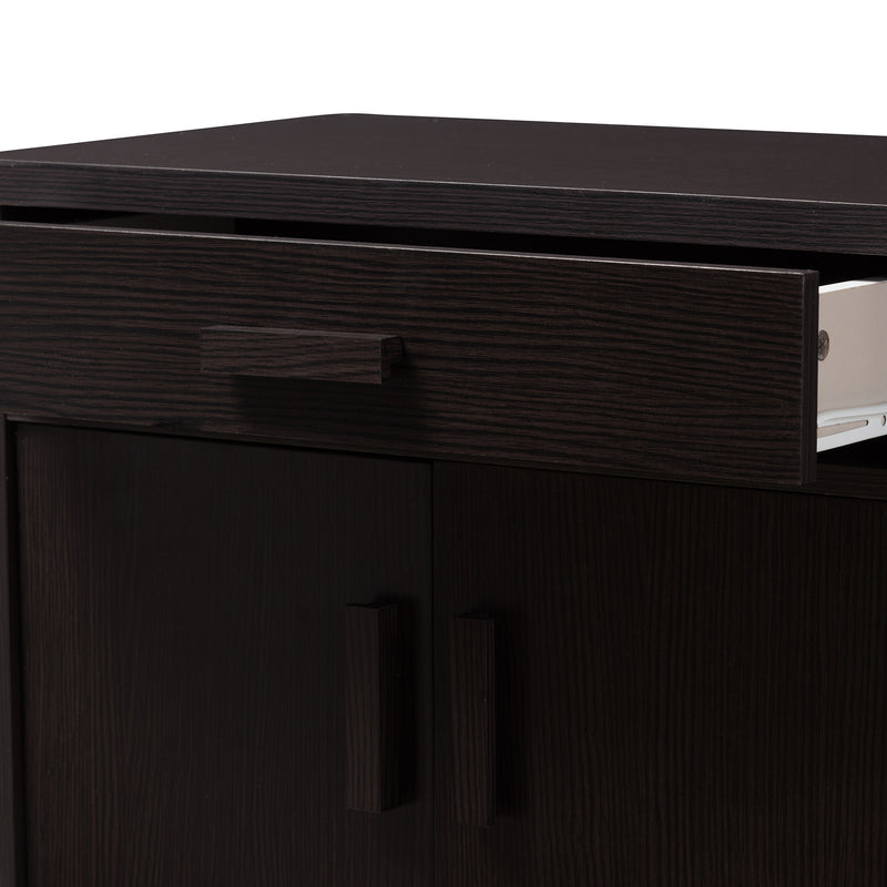 Bienna Shoe Cabinet - Modern Wenge Brown Storage Solution for Organizing Footwear