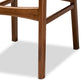 Katya Bar Stool Set Mid-Century Modern Grey Fabric Upholstered Walnut Brown Finished Wood 2-Piece