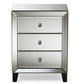 Chevron Mirrored End Table - Modern Hollywood Regency Glamour with 3 Drawers for Stylish Storage and Decor