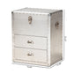 Serge Accent Storage Cabinet French Industrial Silver Metal 2-Drawer Design for Stylish Organization and Home Decor