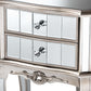 Elgin End Table - Contemporary Glam Design with Brushed Silver Wood and Mirrored Glass, Featuring 2 Stylish Storage Drawers