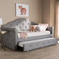 Emilie Daybed Modern Grey Fabric Upholstered Daybed with Trundle for Stylish Guest Accommodations and Versatile Living Spaces