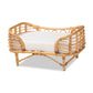 Malino Modern Bohemian Rattan Pet Bed Natural Brown Design with Comfortable Cushion for Stylish Pet Comfort