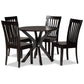 Zora Dining Set Modern 5-Piece Dark Brown Finished Wood Furniture for Stylish Home Decor