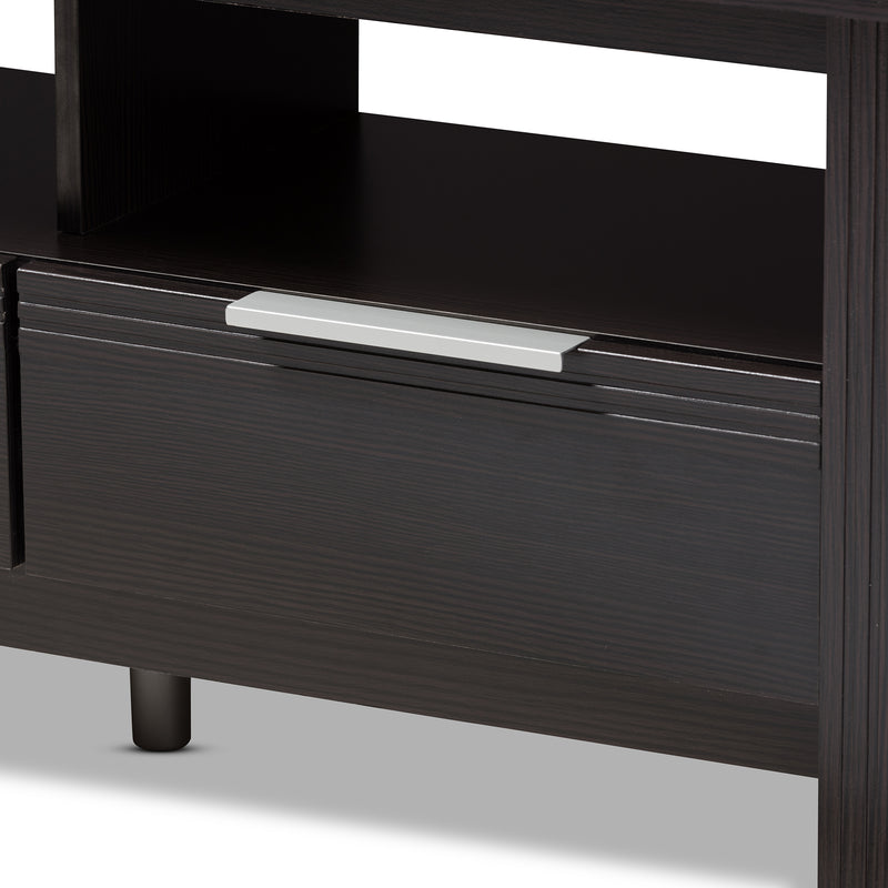 Elaine TV Stand - Modern Wenge Brown Entertainment Center with Storage Solutions for Your Living Room