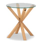 Lida End Table - Modern Contemporary Design with Glass and Wood Finish