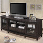 Walda TV Cabinet 70-Inch Greyish Dark Brown Wood with 2 Sliding Doors and 2 Drawers