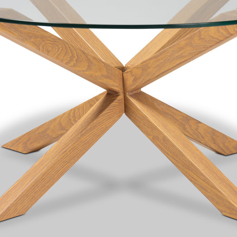 Lida Coffee Table - Modern Contemporary Design with Glass and Wood Finish, Stylish Living Room Furniture