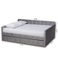 Jona Daybed - Modern and Contemporary Transitional Grey Velvet Fabric Upholstered with Button Tufting and Trundle