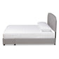 Larese King Size Platform Bed Light Grey Fabric Upholstered with 2 Storage Drawers