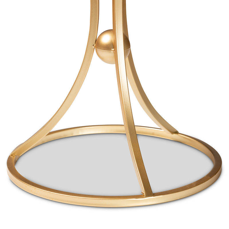 Tarmon Modern End Table - Gold Metal Base with Elegant Marble Top