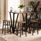 Richard Industrial Pub Set Rustic Walnut Finished Wood and Black Metal 5-Piece Dining Set with Extendable Tabletop for Modern Decor