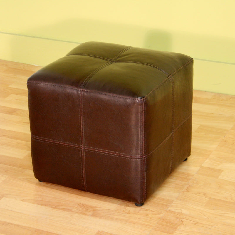 Nox Dark Brown Ottoman Stylish Upholstered Footrest and Versatile Seating for Living Room or Bedroom Decor