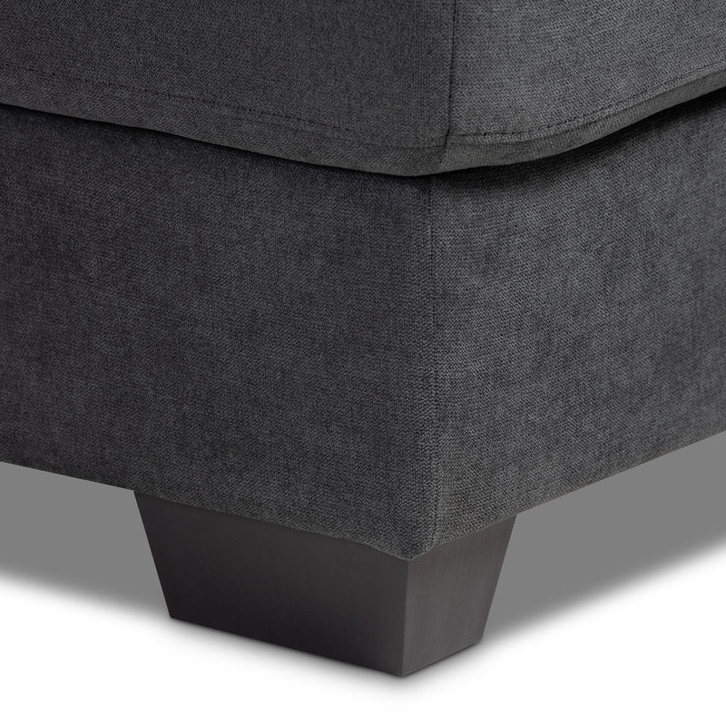 Langley Sectional Sofa Modern and Contemporary Dark Grey Fabric Upholstered with Left Facing Chaise