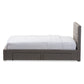 Rene Platform Bed - Modern and Contemporary Grey Fabric 4-Drawer Storage