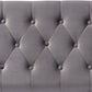 Valere Ottoman Glam and Luxe Grey Velvet Fabric Upholstered Gold Finished Button Tufted Storage