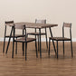 Mave 5-Piece Dining Set in Modern Contemporary Style with Walnut Wood and Black Metal Accents