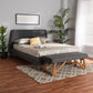 Sinclaire Queen Size 2-Piece Bedroom Set Mid-Century Modern Dark Grey Fabric Upholstered Design for a Stylish Comfortable Sleep Space