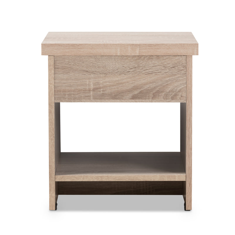 Jamie Nightstand - Modern Two-Tone Oak and Grey Wood Design with 1 Drawer and 1 Shelf for Stylish Bedroom Storage