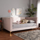 Oksana Daybed - Modern Contemporary Glam and Luxe Light Grey Velvet Fabric Upholstered with Gold Finish